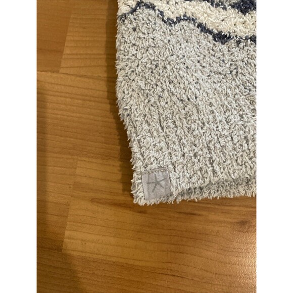 Barefoot Dreams CozyChic Hi-Low Pullover Blue/Cream Sweater -Size L - Picture 15 of 16